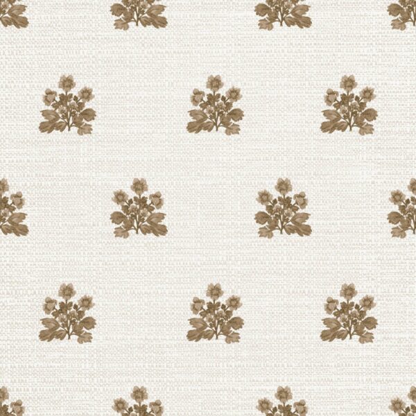 Folk Flowers Block Print in Musky Brown 2