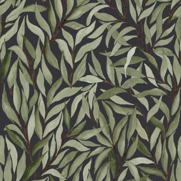 Great Willow in Charcoal Black Watercolour