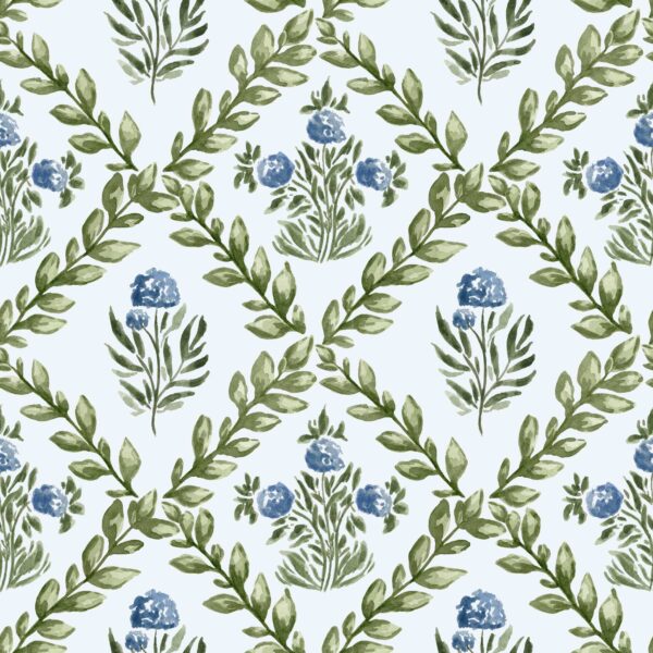 Hydrangea Trellis in Soft Blue
