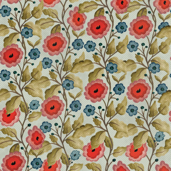 Ingrid - Folk Floral in Bold White