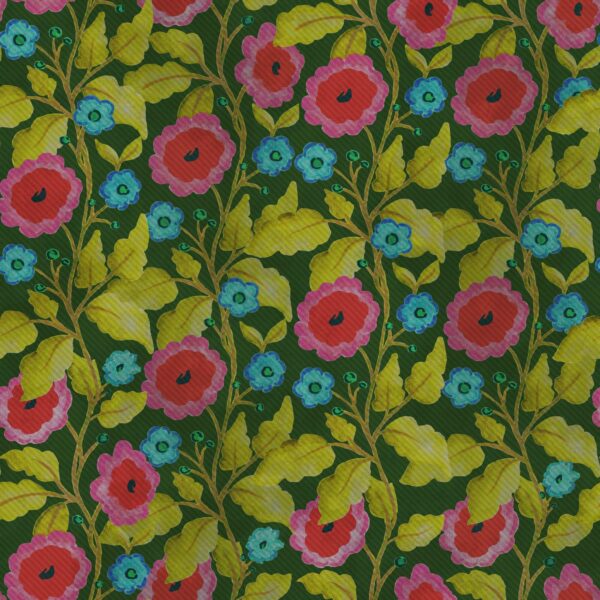 Ingrid - Folk Floral in Moody Emerald