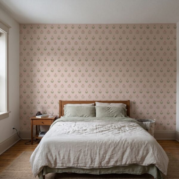 Isla Block Print Floral - Stripes in Taupe