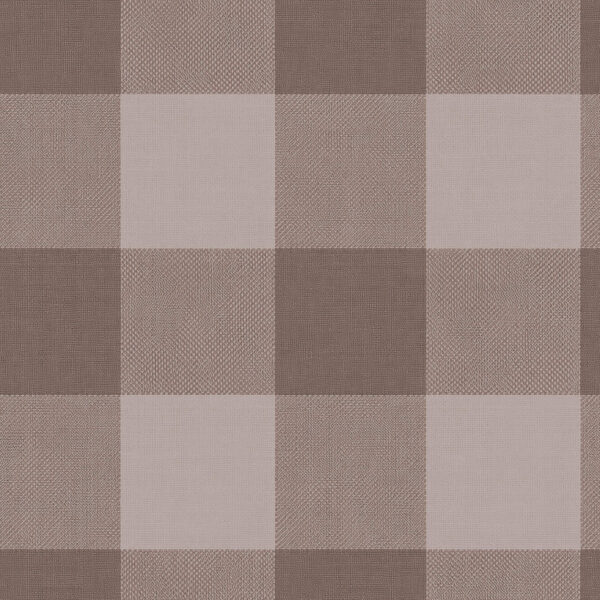 Large Gingham in Brown, checked pattern in brown and taupe wallpaper - Wallpaper Online Canada