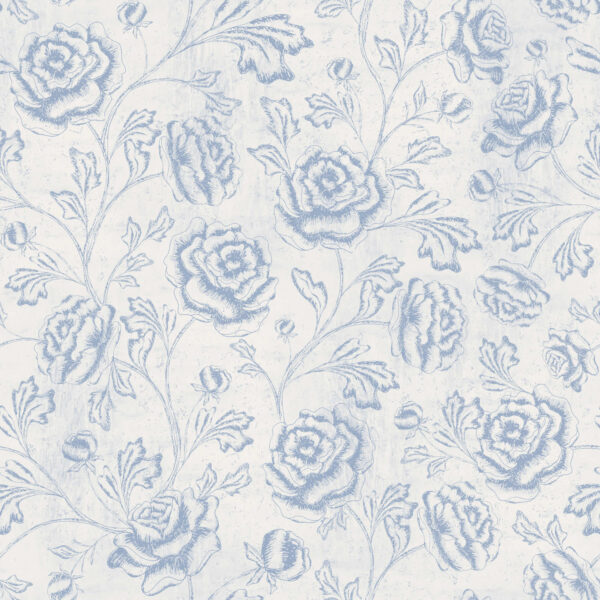 Magdalene Roses Toile in Light Blue