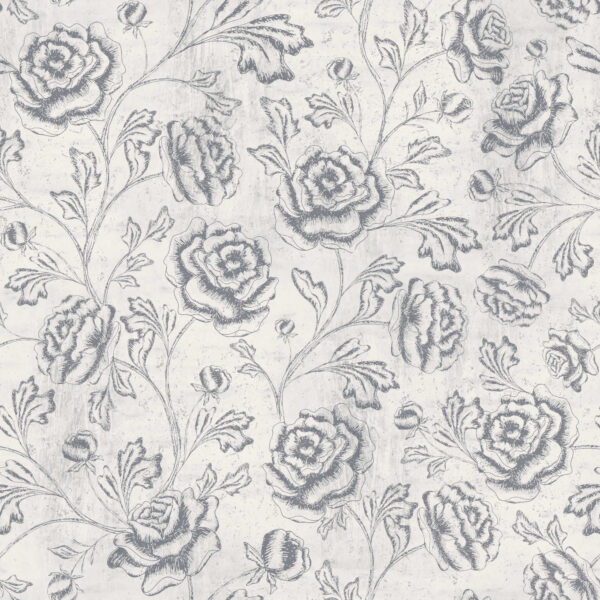 Magdalene Roses Toile in Navy