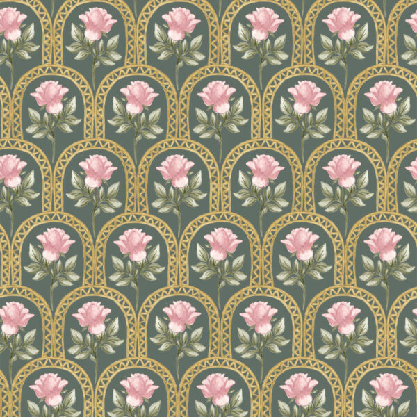 Rose Lineage - Watercolour in Teal