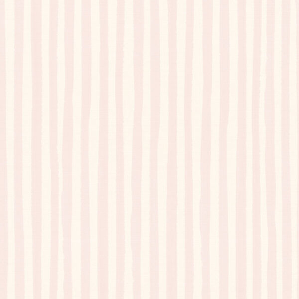 Seba Stripes in Pastel Pink, vertical stripe in pastel pink and cream wallpaper - Wallpaper Online Canada
