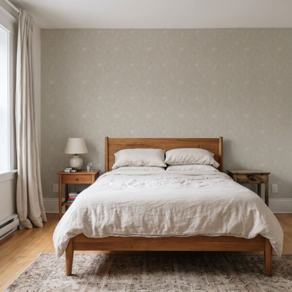 Serena Florals in Grey Beige