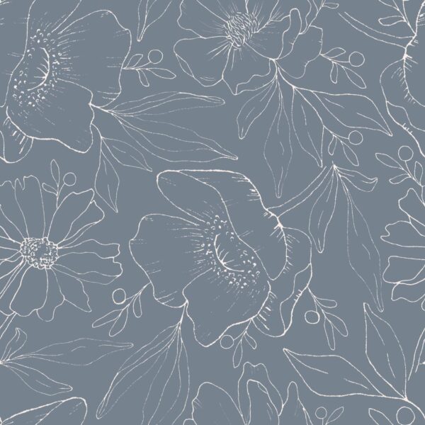 Serena Florals in Stormy Blue