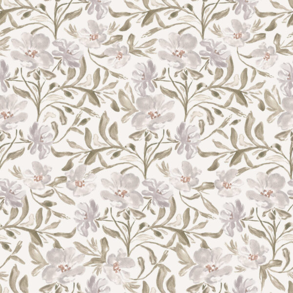 Vintage Floral Vines in Rustic White
