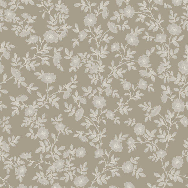 Vintage Rose Vines in Beige