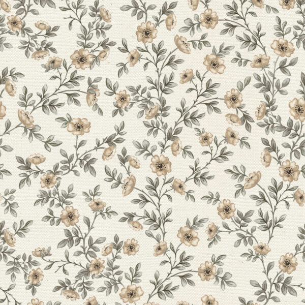Vintage Rose Vines in Light Canvas