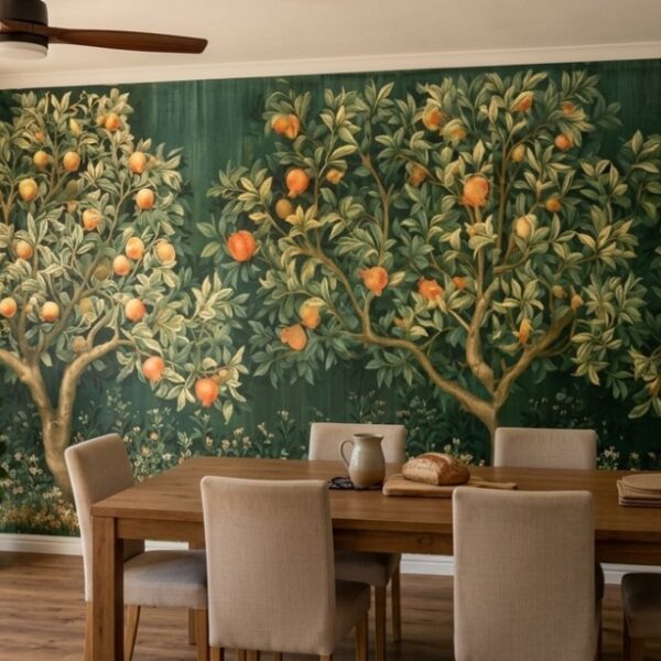 Orchard Tapestry Colour shown in a living room