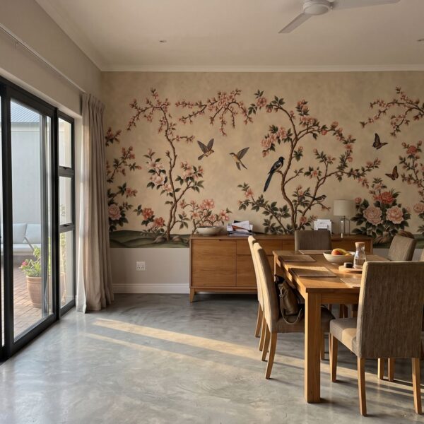 Spring Hillside Chinoiserie Mural Antique