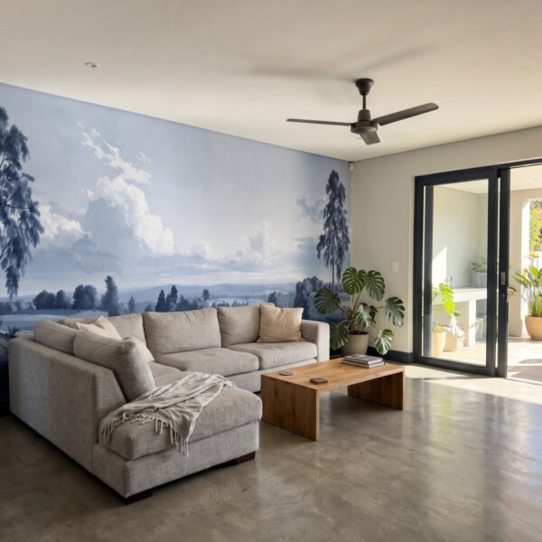 Treeline Panorama Delft shown in a living room