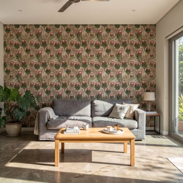 Veld Garden Oxblood shown in a living room