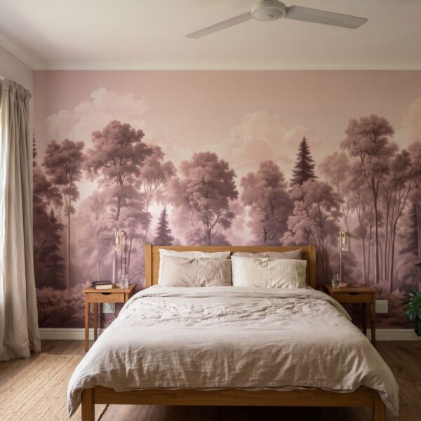 Vintage Forest Blush shown in a bedroom