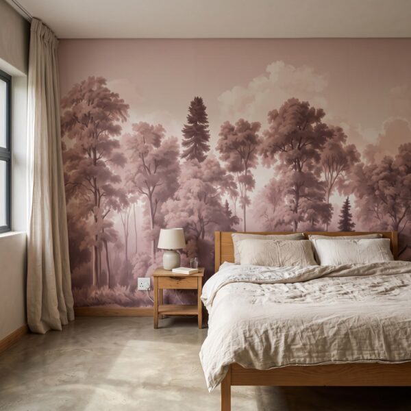 Vintage Forest Blush shown in a bedroom