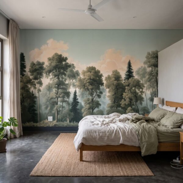 Vintage Forest Colour shown in a bedroom
