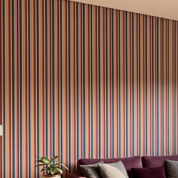 Candy Stripes Wallpaper wallpaper close-up on a wall