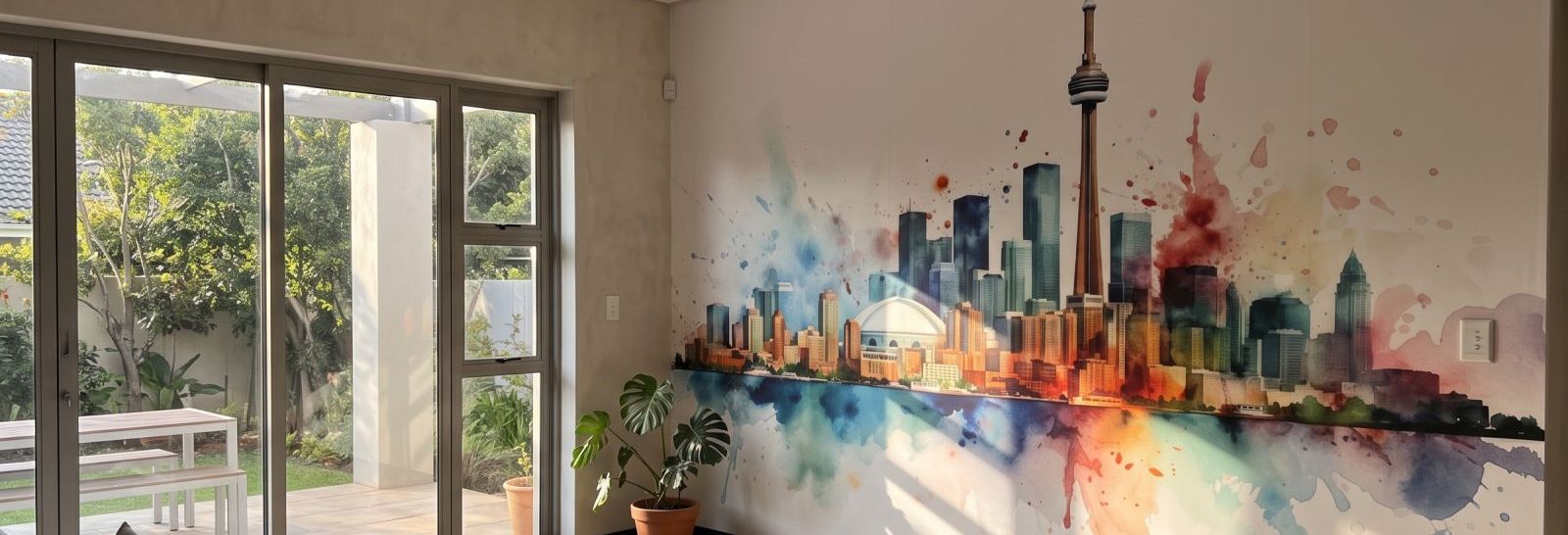 Mural Toronto View on a feature wall