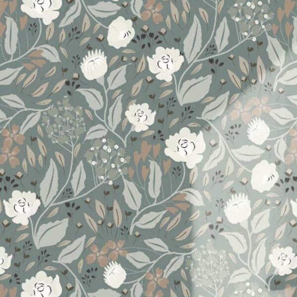 Cottagecore Florals in Soft Green and Cream