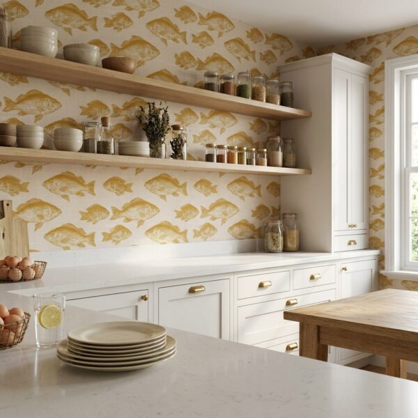 Golden Fish Shoal shown in a living room