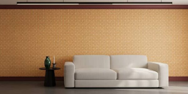 Groovy Grid Orange@300x wallpaper in a Modern Minimalist room