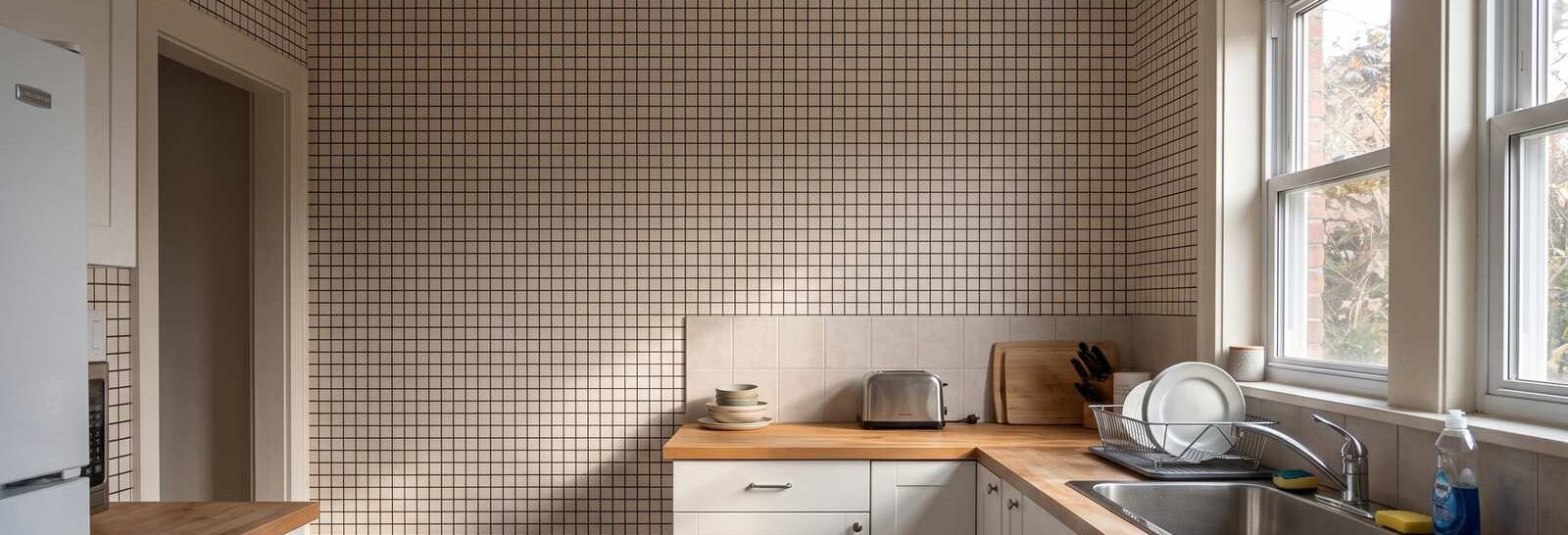 Sunday Checkers in Black Ivory on a feature wall