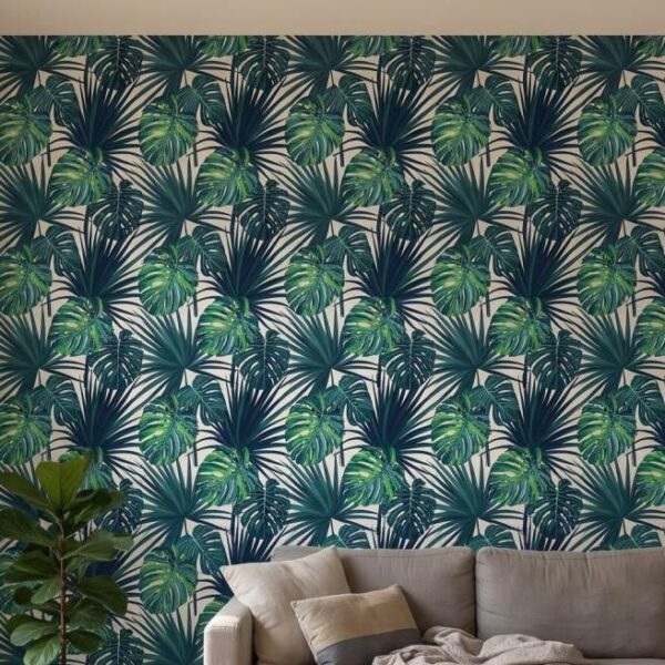 Jungle Shades Wallpaper wallpaper close-up on a wall