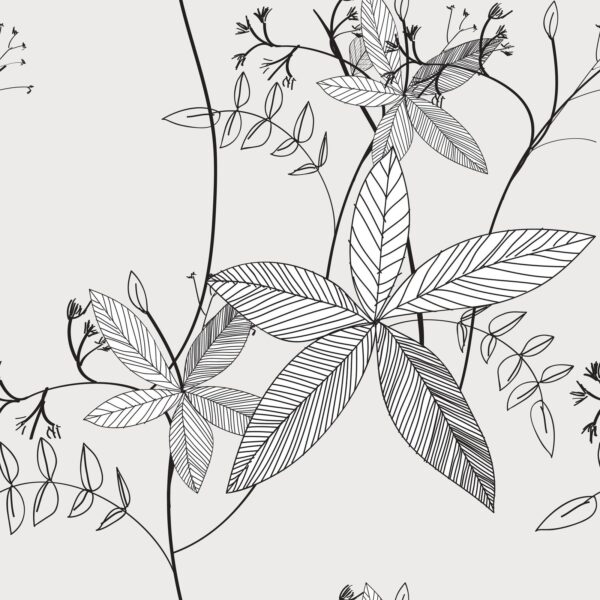 Line Drawn Leaf Wallpaper