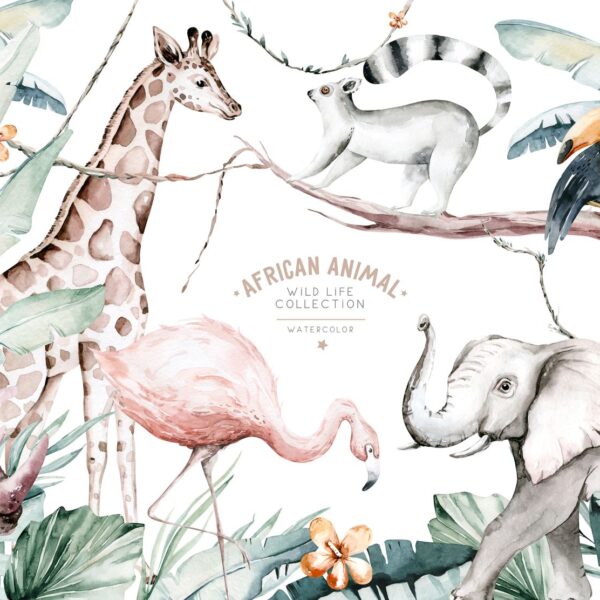 Mural Watercolour Safari