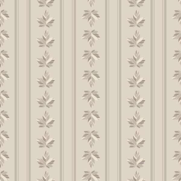muted beige stripes with maple leaves