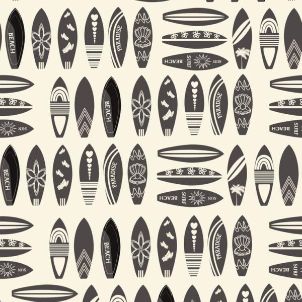 Let's go Surfing - Charcoal and Cream