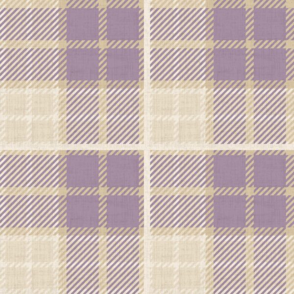 Window Pane Plaid in Soft Lavender, Tan and Beige