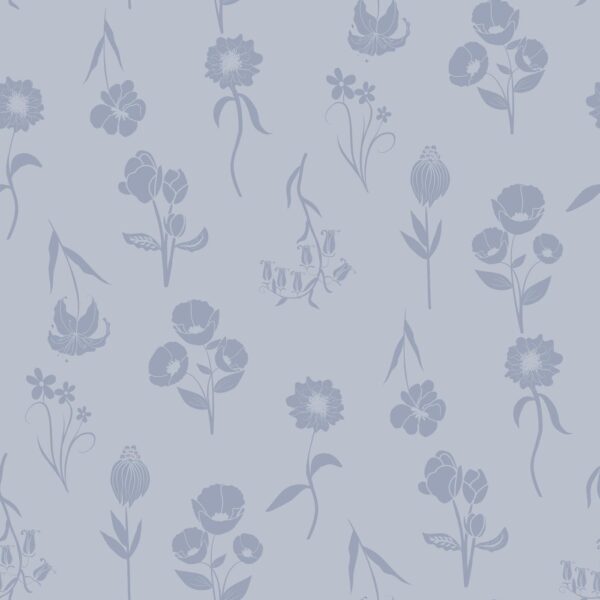 Simple Boho Florals - Tone on Tone Slate Blue