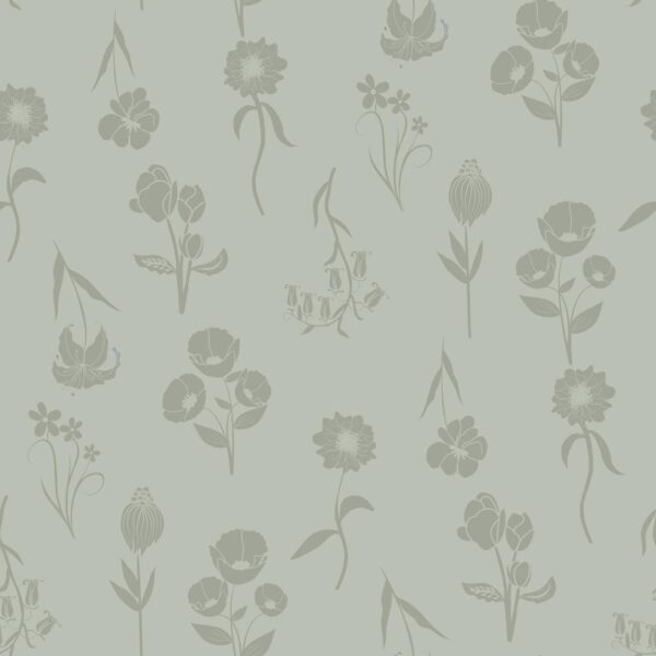 Simple Boho Florals - Tone on Tone Sage Green