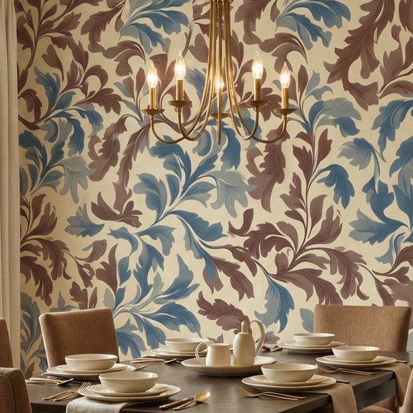 Russet Scroll Wallpaper