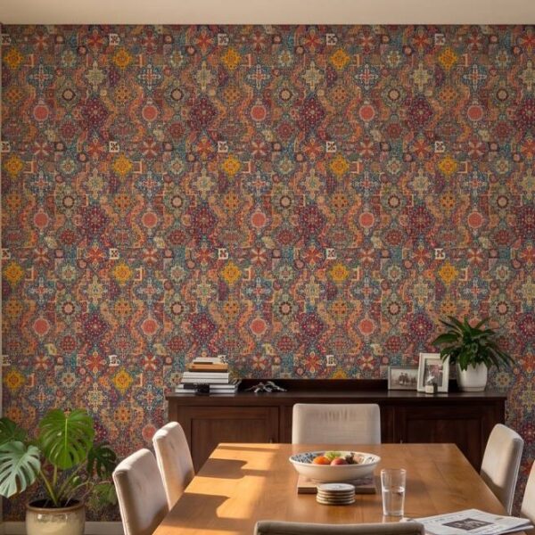 Santana Tile Wallpaper wallpaper close-up on a wall