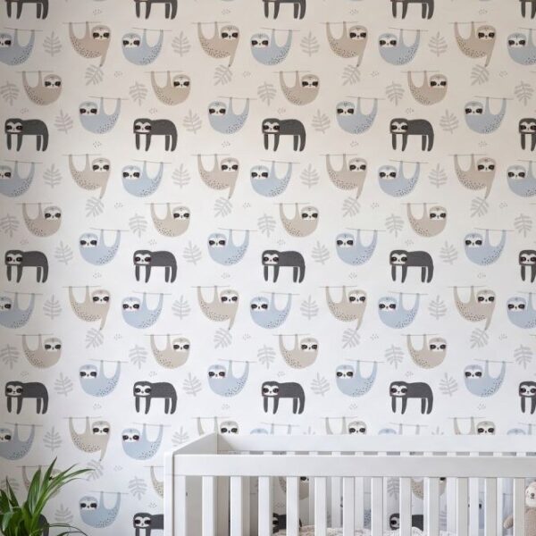 Slothness Wallpaper wallpaper close-up on a wall