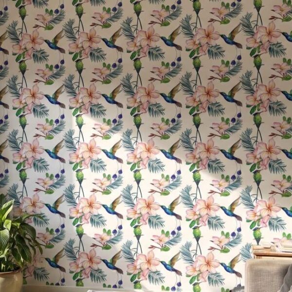 Soft Hume Wallpaper wallpaper close-up on a wall
