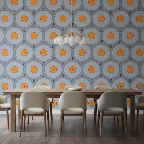 Spin Me Round wallpaper in a Statement Dining Room room